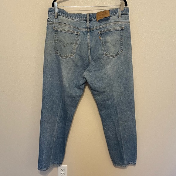 VINTAGE LEVI'S 505 ORANGE TAB DENIM BLUE JEANS MENS SIZE 40x30 1996 - Picture 3 of 9